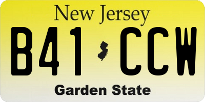 NJ license plate B41CCW