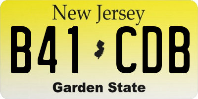NJ license plate B41CDB