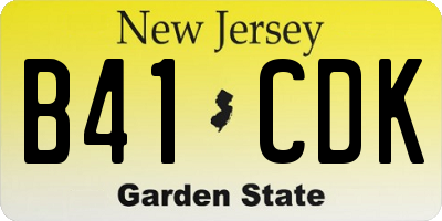 NJ license plate B41CDK