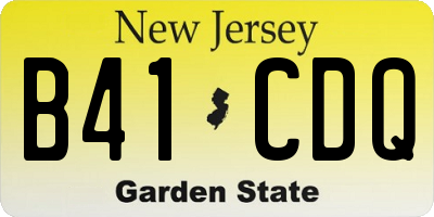 NJ license plate B41CDQ