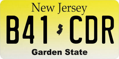 NJ license plate B41CDR