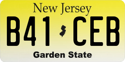 NJ license plate B41CEB