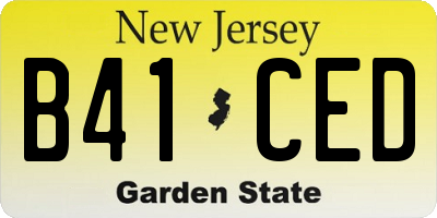 NJ license plate B41CED