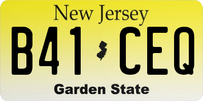 NJ license plate B41CEQ