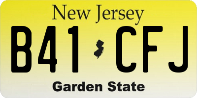NJ license plate B41CFJ