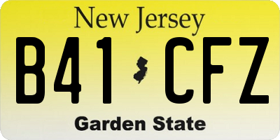 NJ license plate B41CFZ