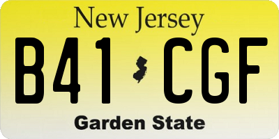 NJ license plate B41CGF