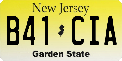 NJ license plate B41CIA