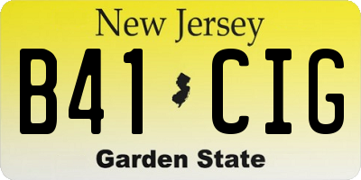 NJ license plate B41CIG