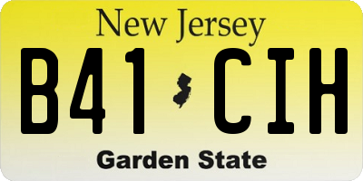 NJ license plate B41CIH