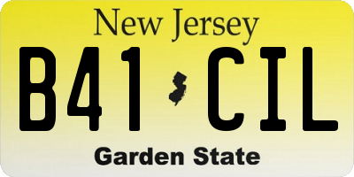 NJ license plate B41CIL