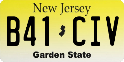 NJ license plate B41CIV