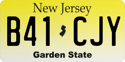 NJ license plate B41CJY