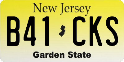 NJ license plate B41CKS
