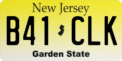 NJ license plate B41CLK