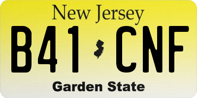 NJ license plate B41CNF