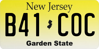 NJ license plate B41COC