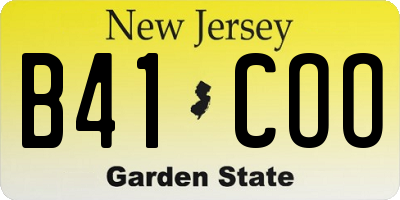 NJ license plate B41COO