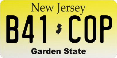 NJ license plate B41COP