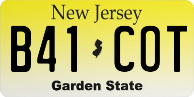 NJ license plate B41COT