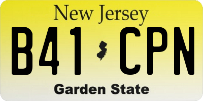 NJ license plate B41CPN