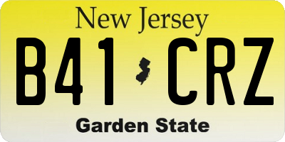 NJ license plate B41CRZ