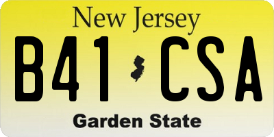 NJ license plate B41CSA