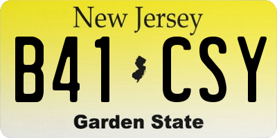 NJ license plate B41CSY