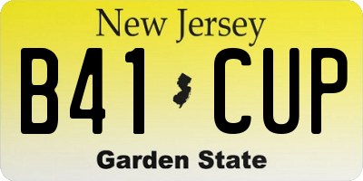 NJ license plate B41CUP