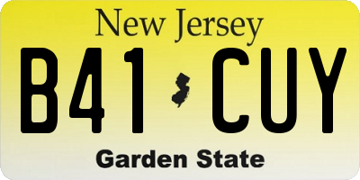 NJ license plate B41CUY