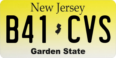 NJ license plate B41CVS