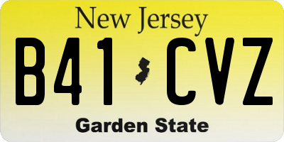 NJ license plate B41CVZ