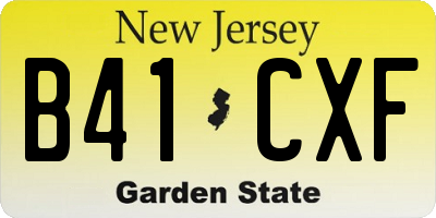 NJ license plate B41CXF