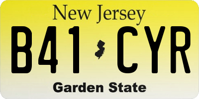 NJ license plate B41CYR