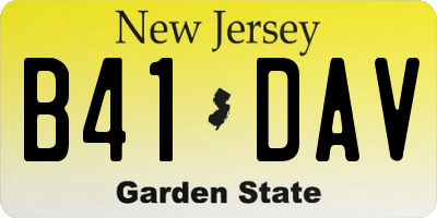 NJ license plate B41DAV