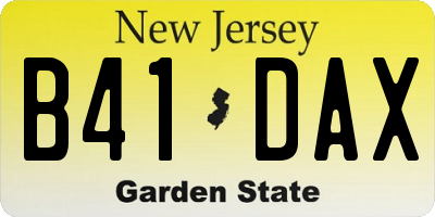 NJ license plate B41DAX