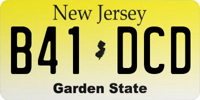 NJ license plate B41DCD
