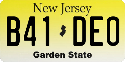 NJ license plate B41DEO