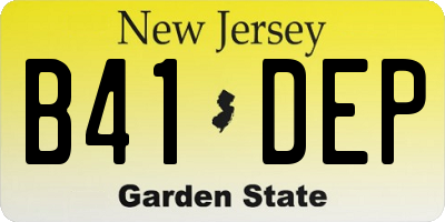 NJ license plate B41DEP