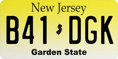 NJ license plate B41DGK