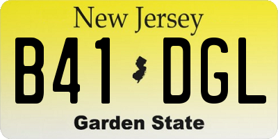 NJ license plate B41DGL