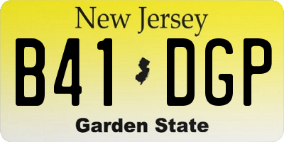 NJ license plate B41DGP