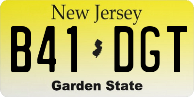 NJ license plate B41DGT