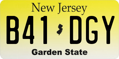 NJ license plate B41DGY