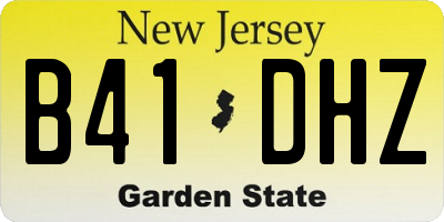 NJ license plate B41DHZ