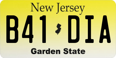 NJ license plate B41DIA
