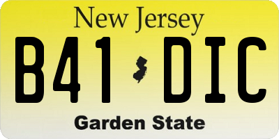 NJ license plate B41DIC