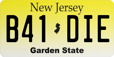 NJ license plate B41DIE