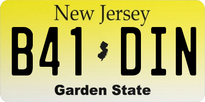 NJ license plate B41DIN