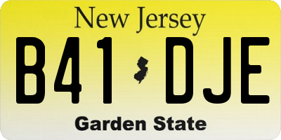 NJ license plate B41DJE